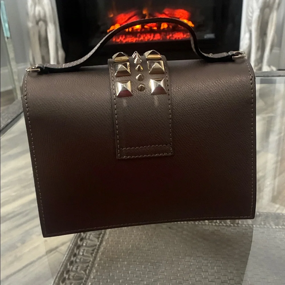 Valentino Pewter Studded Mini Handbag - Picture 2 of 9